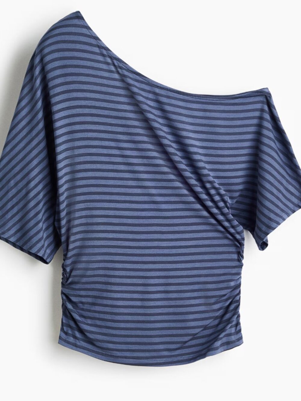 H&M Blue Striped Off the Shoulder Top
